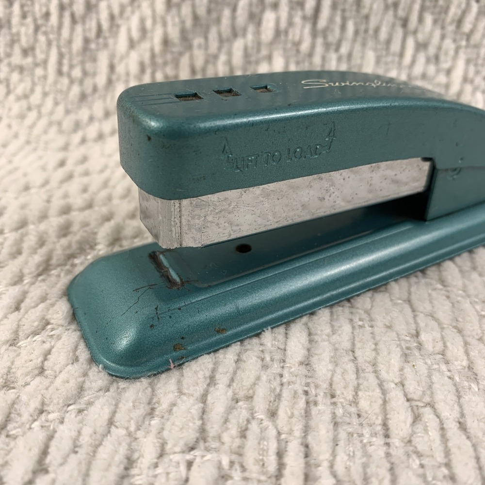 Vintage‎ Swingline CUB Stapler Teal Made in USA Teal Green 5.25" Long - Picture 5 of 15